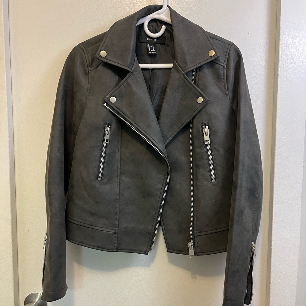 Faux Leather Moto Jacket/ Biker Jacket